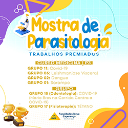 TRABALHOS PREMIADOS –  MOSTRA DE  PARASITOLOGIA 2024.1